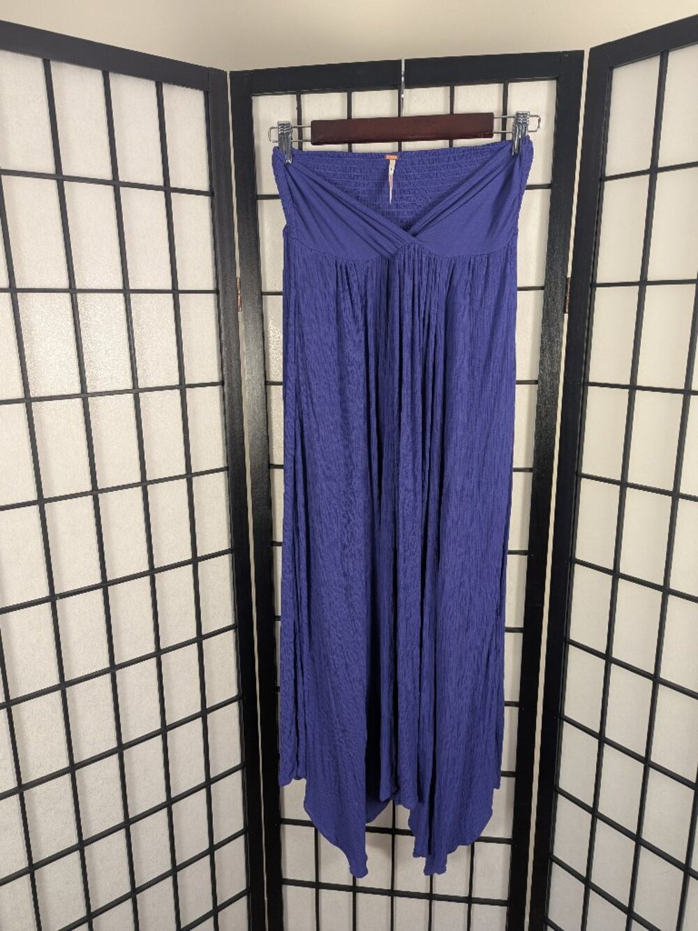 Free People Purple Crinkle Gauze Maxi Skirt Boho Festival Beach | Sz S